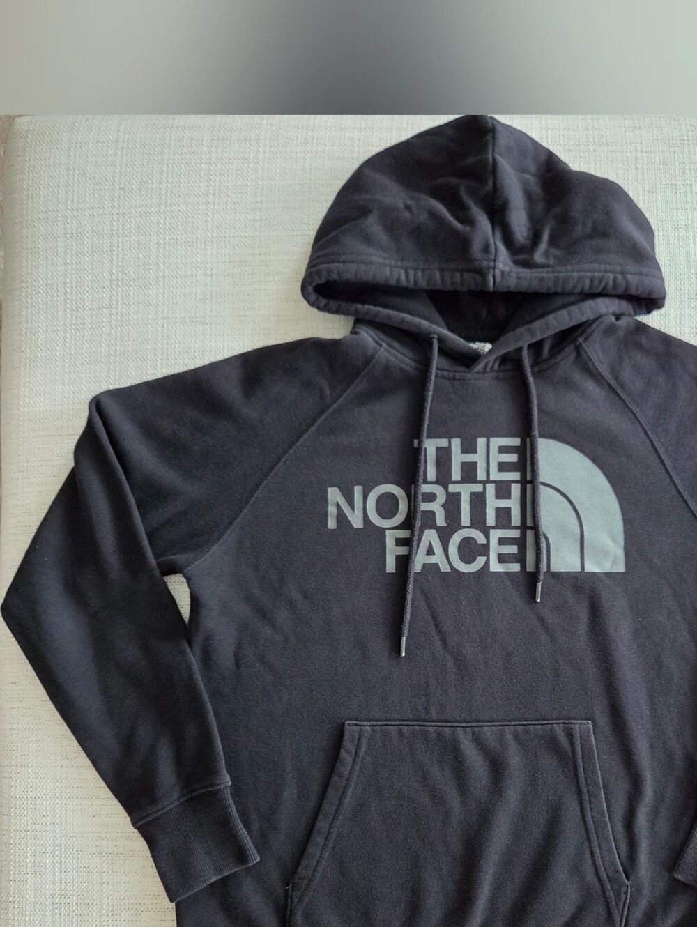 The North Face Black Pullover Hoodie with Gray Logo